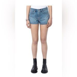 Zadig & Voltaire crystal studded Denim Blue Women's Shorts. NWT.  Size 40